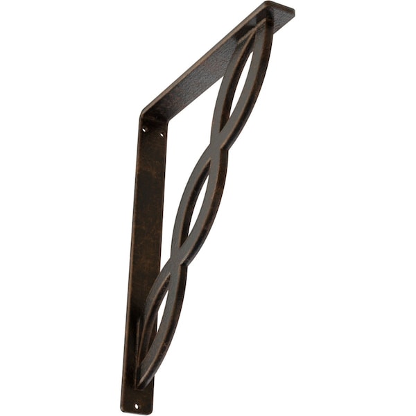 Ekena Millwork Loera Wrought Iron Bracket, (Single center brace), Antiqued Bronze 1 1/2"W x 10"D x 12"H BKTM01X10X12SLOABZ - main